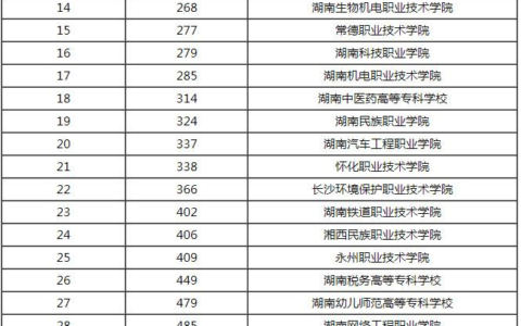 湖南职业技术学院排名(长沙十大排名职业学校)