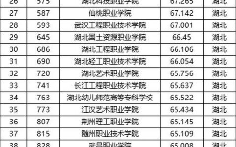 湖北省专科学校排名(武汉职高排名前十名学校)