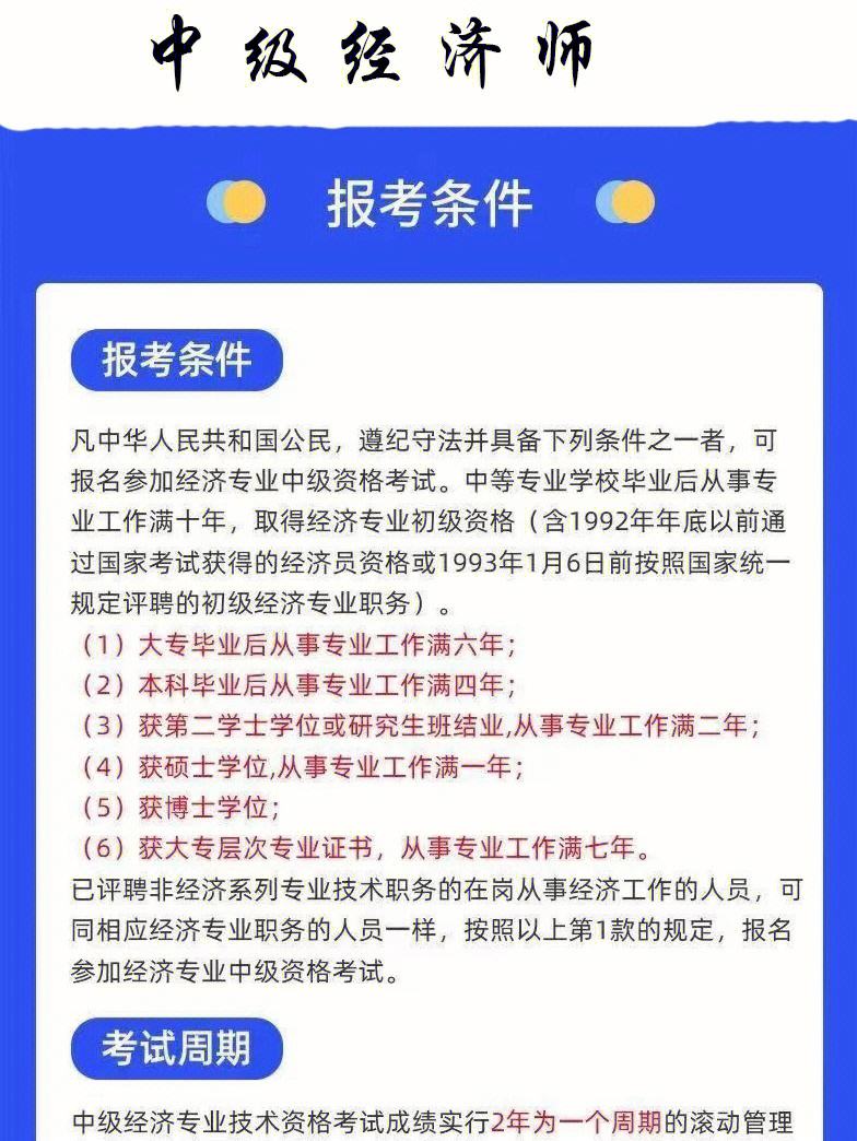 湖南中级经济师报名条件