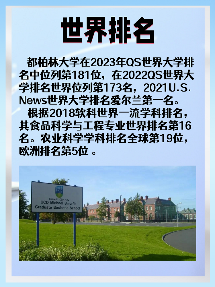 都柏林大学相当于国内哪个大学？世界排名多少？