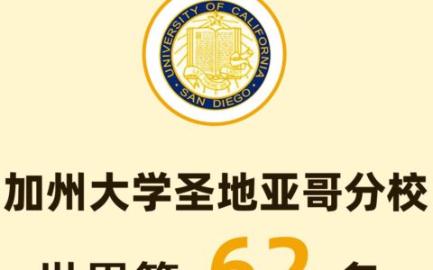 加州大学圣地亚哥分校相当于国内哪个大学？世界排名多少？