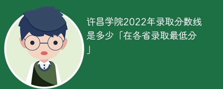 许昌学院2022年各省录取分数线一览表「最低分+最低位次+省控线」插图